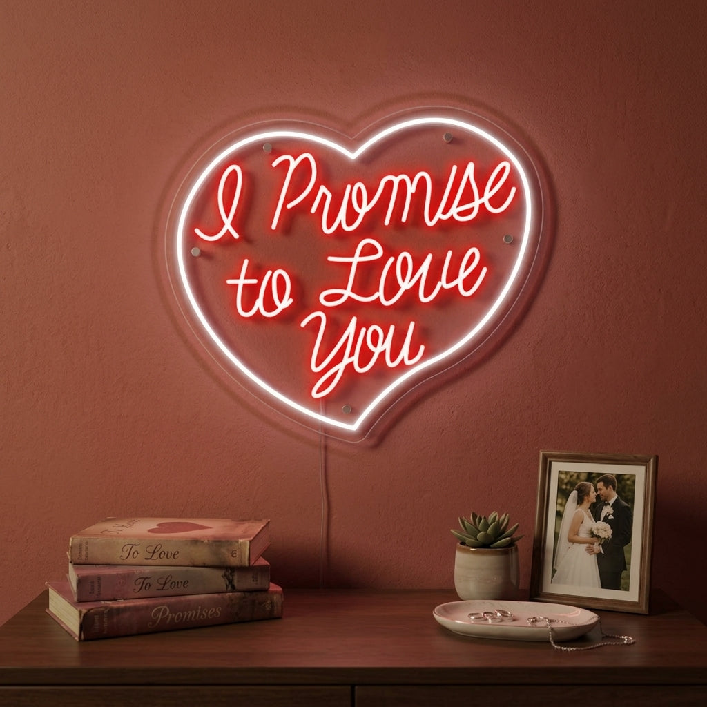 "I Promise To Love You" Neonskylt