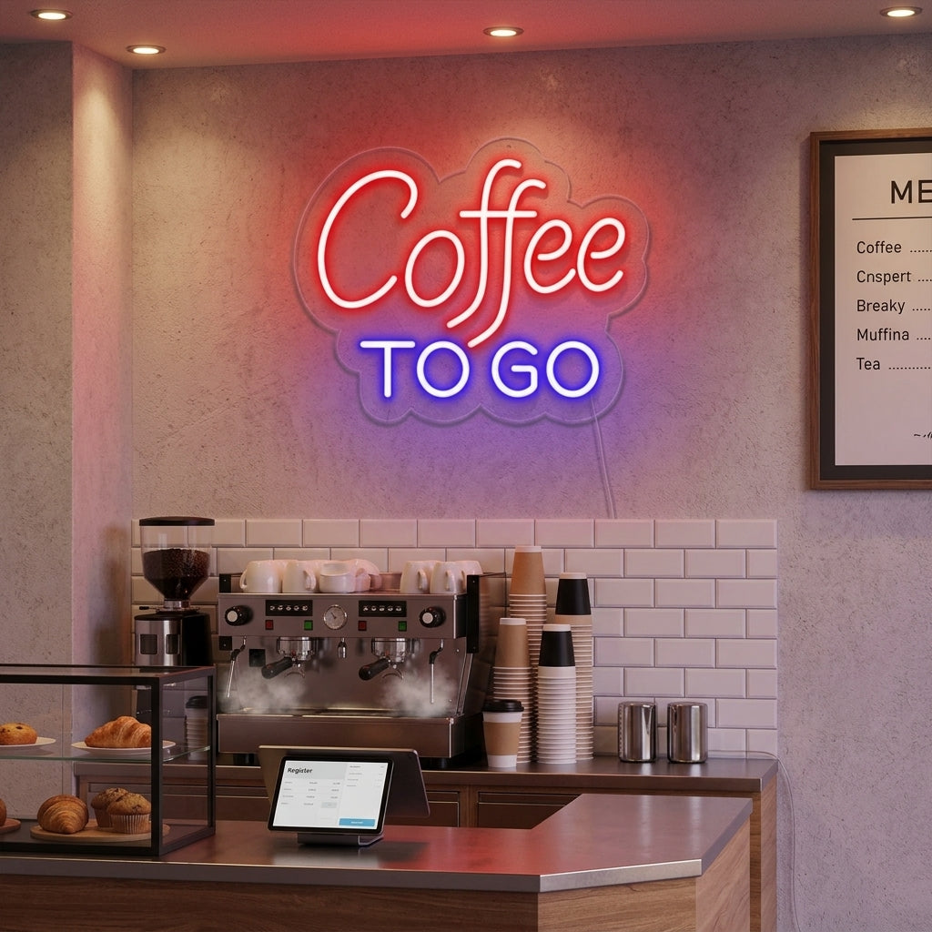 "Coffee To Go" Neonskylt