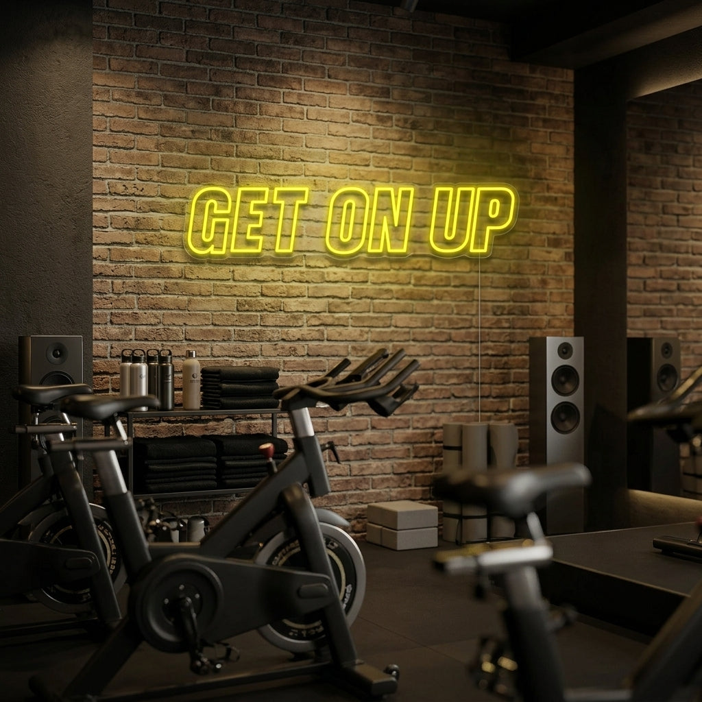 "Get On Up Gymmet" Neonskylt