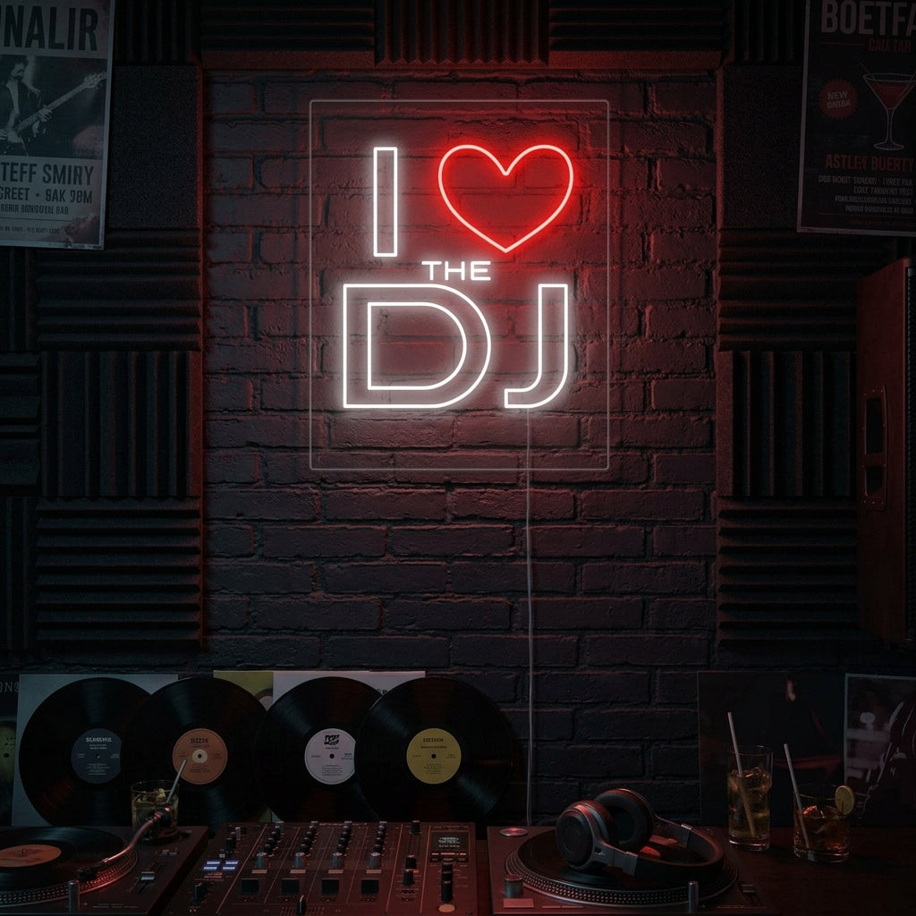 "I Love The Dj" Neonskylt
