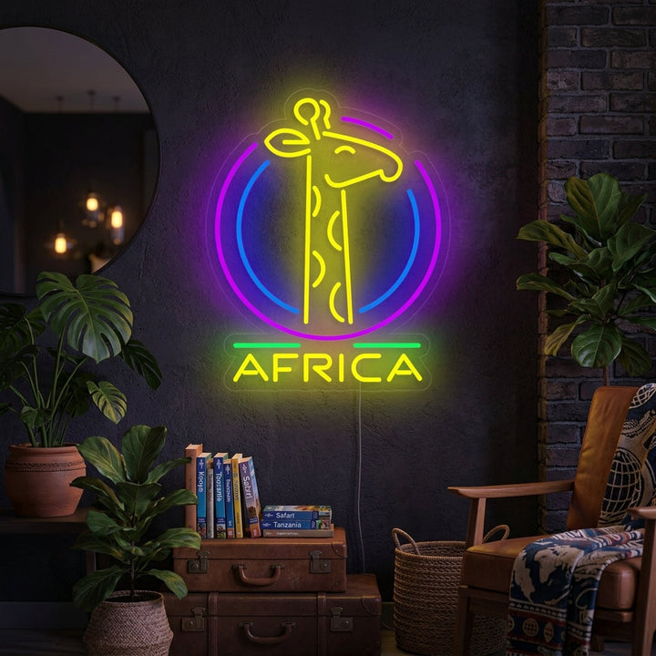 "Afrikansk Giraff" Neonskylt