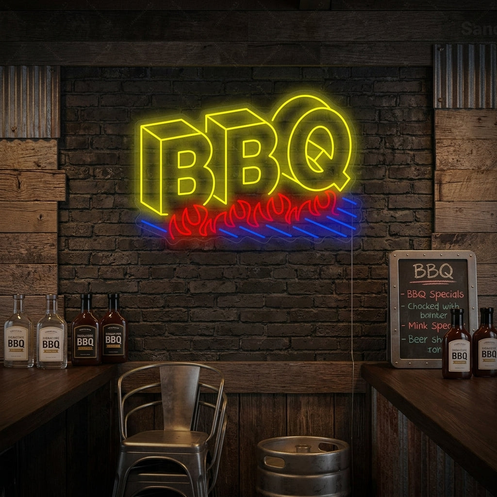 "BBQ-logotyp" Neonskylt