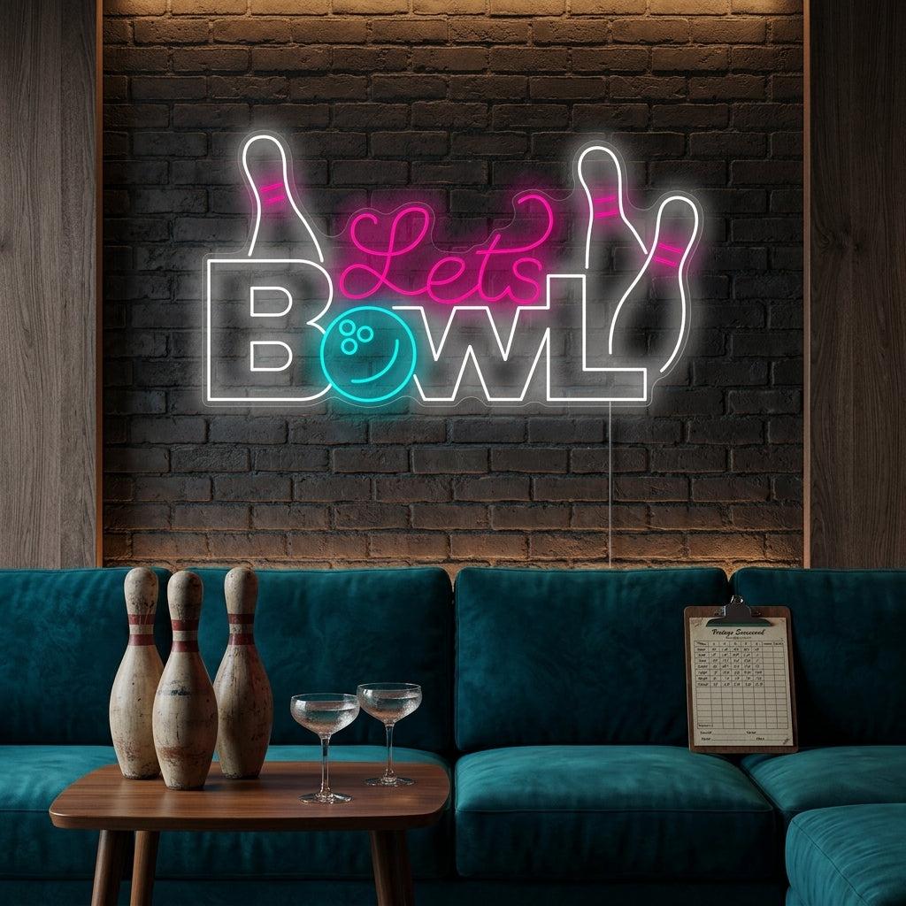 "Lets Bowl" Neonskylt