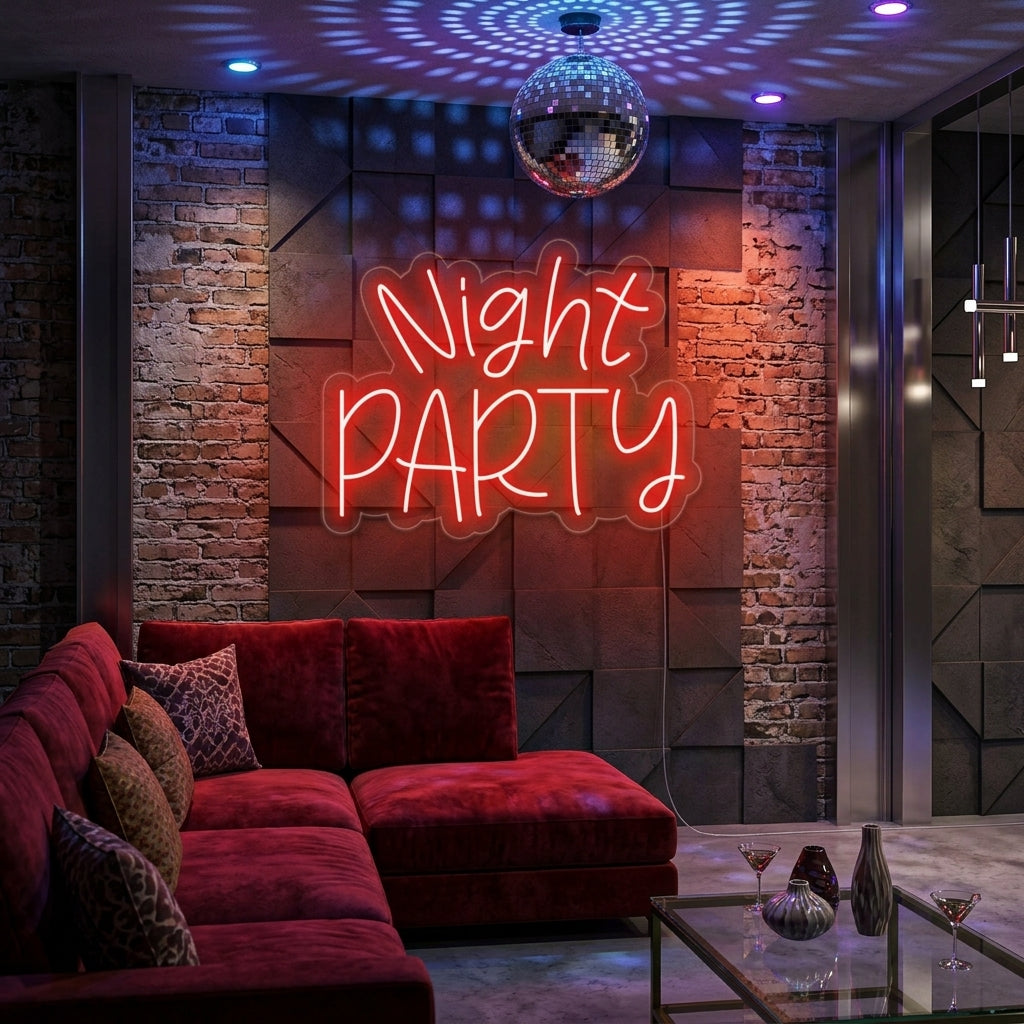 "Night Party" Neonskylt