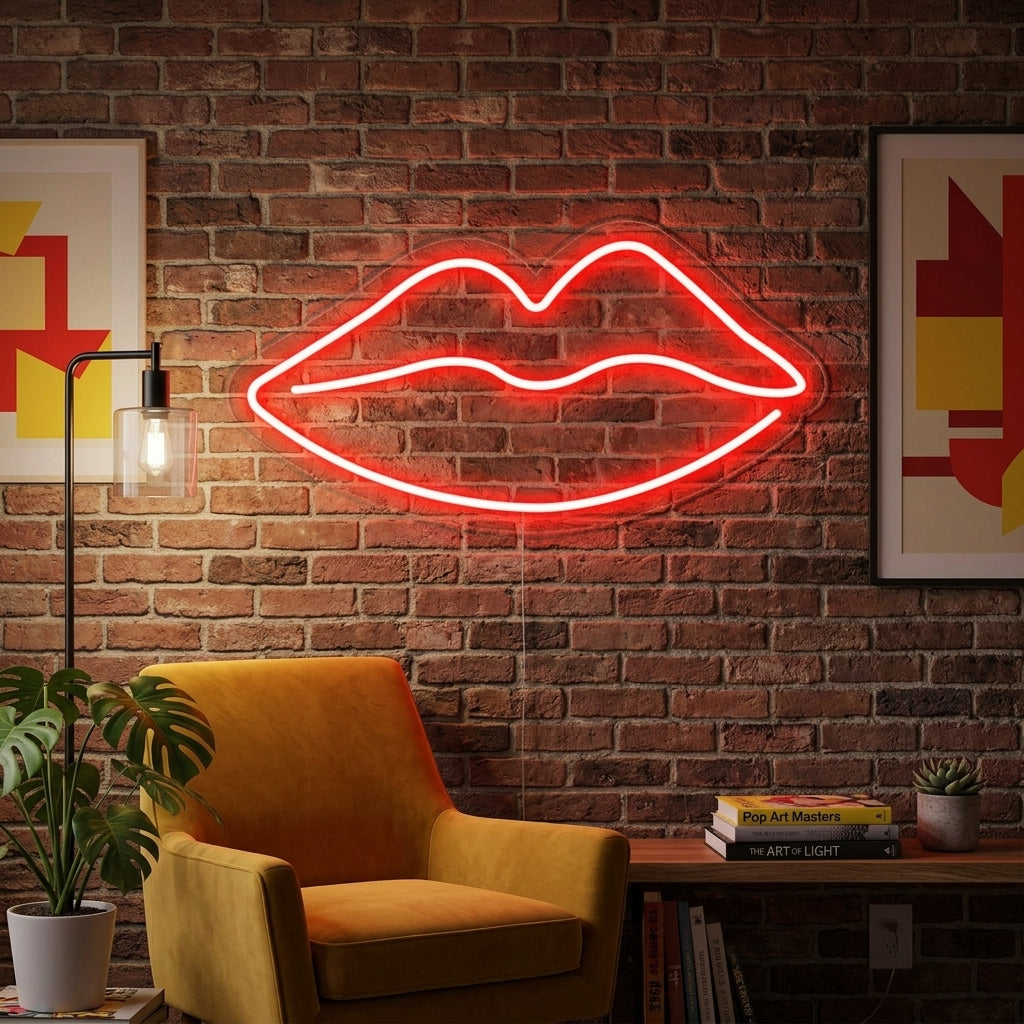 "Läppar" Neonskylt