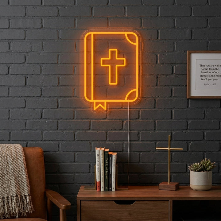 "Kristen Helig Bibel" Neonskylt