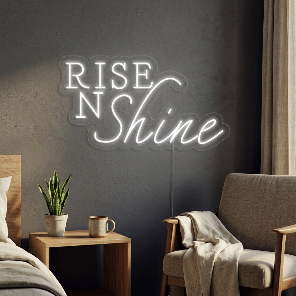 "Rise N Shine" Neonskylt