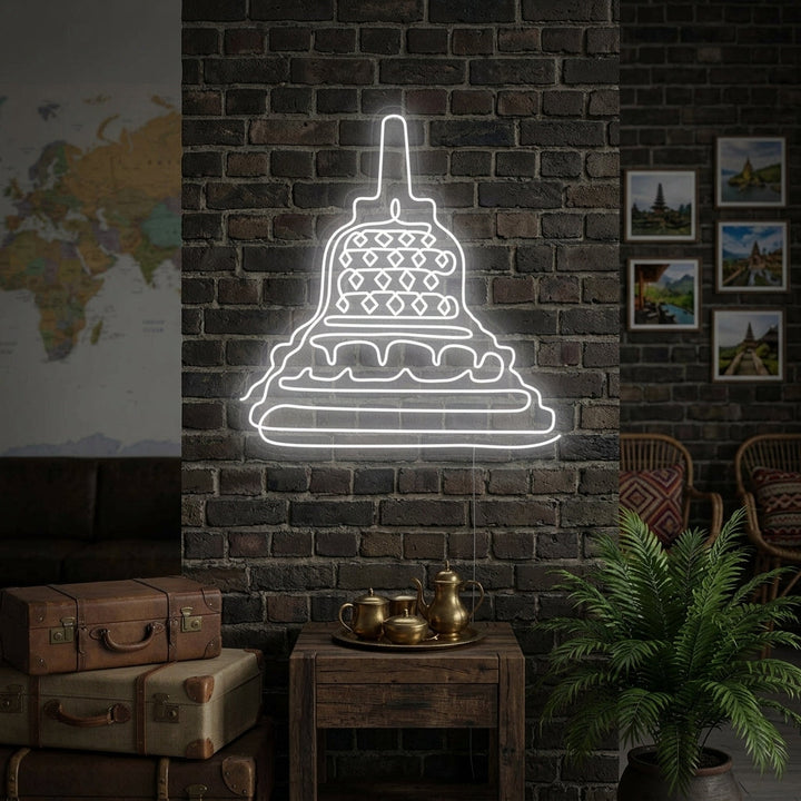 "Indonesiens Borobudur-Templet" Neonskylt