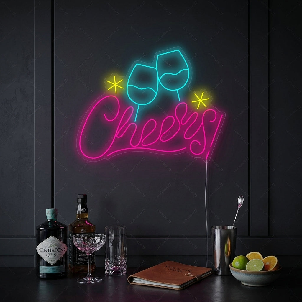 "Cheers" Neonskylt