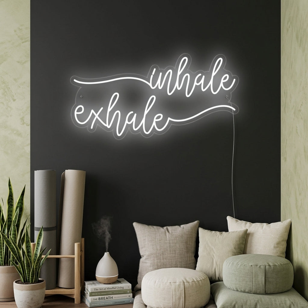 "Inhale Exhale" Neonskylt