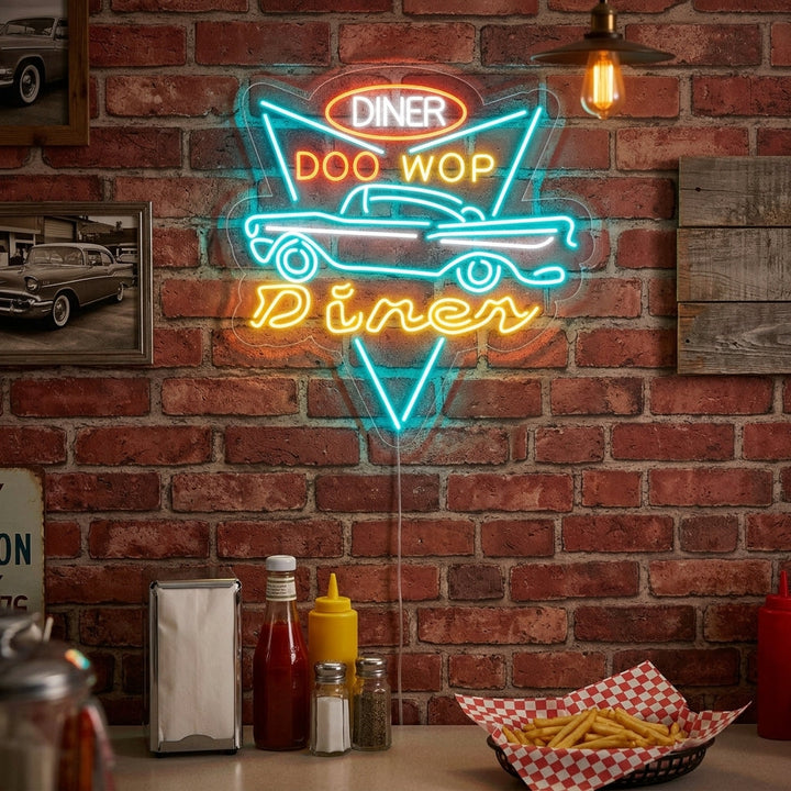 "Car Diner Drive Through" Neonskylt