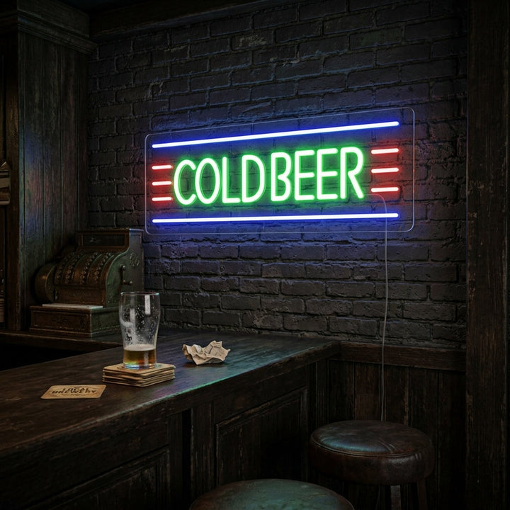 "Cold Beer" Neonskylt