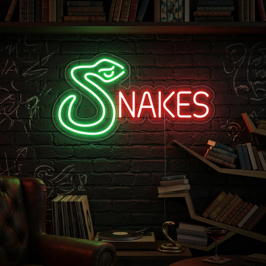 "Snakes" Neonskylt