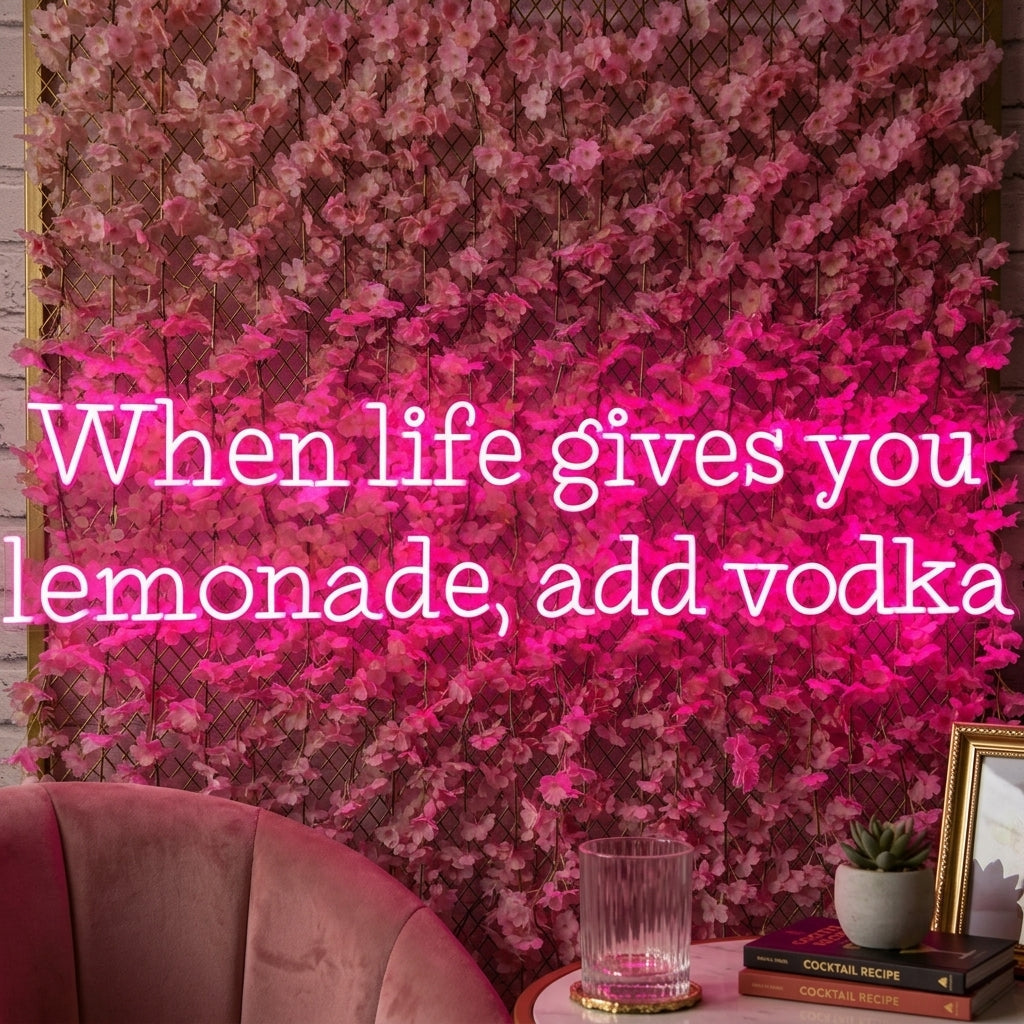 "When Life Gives You Lemonade Add Vodka" Neonskylt