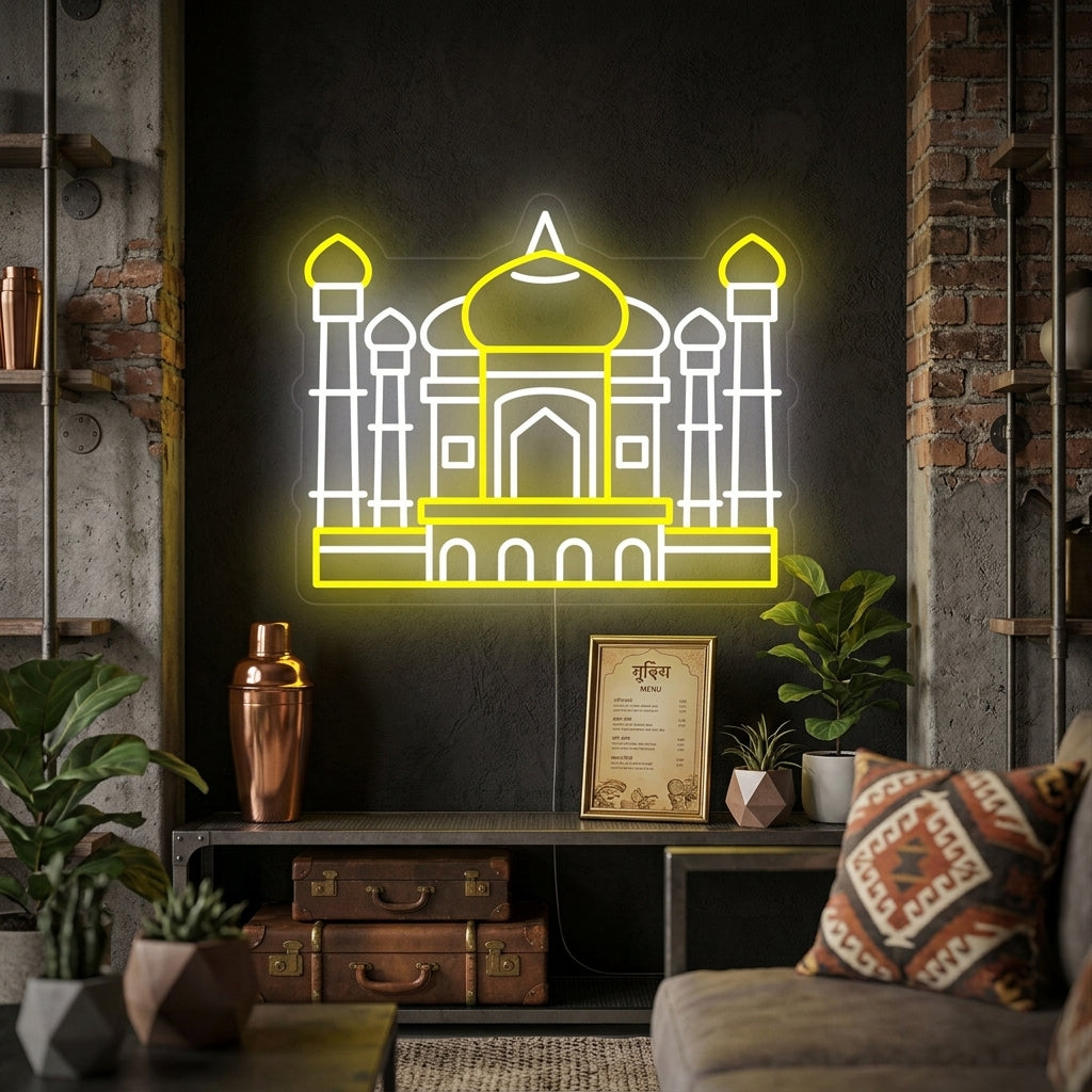 "Indiens Taj Mahal" Neonskylt