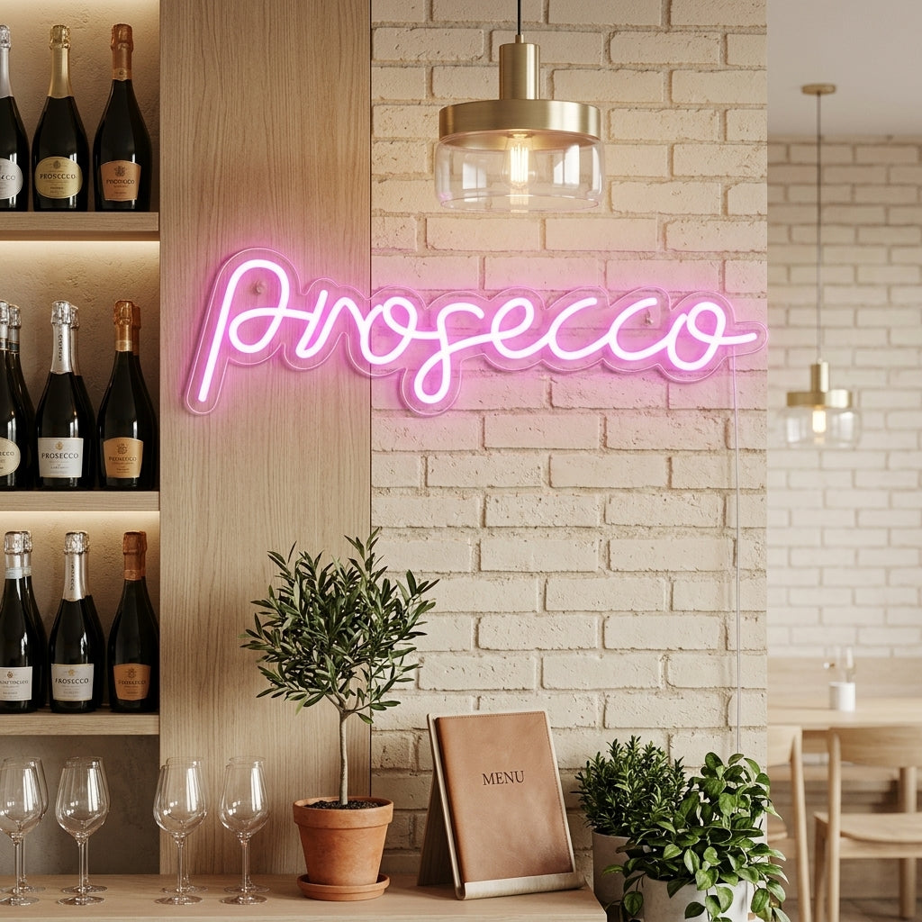 "Prosecco Ölbar" Neonskylt