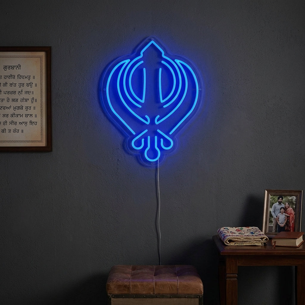 "Sikhismens Khanda-Symbol" Neonskylt