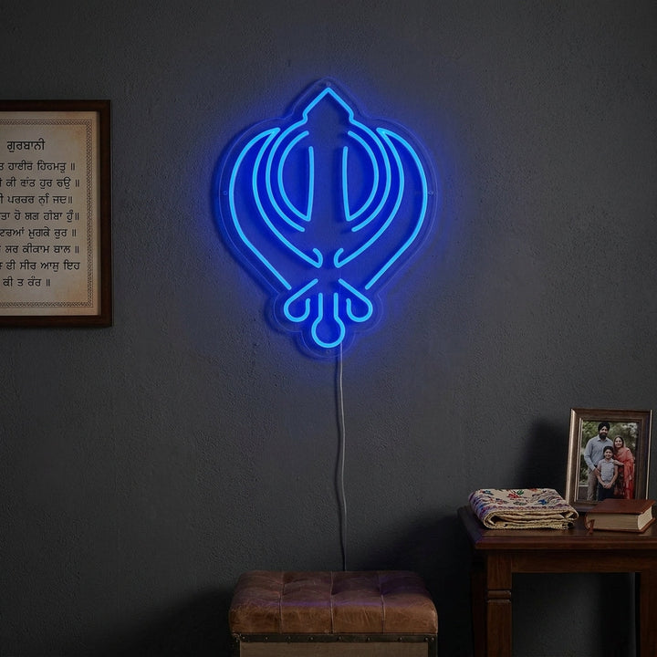 "Sikhismens Khanda-Symbol" Neonskylt