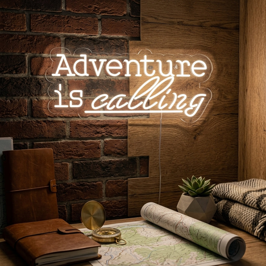 "Adventure is Calling" Neonskylt