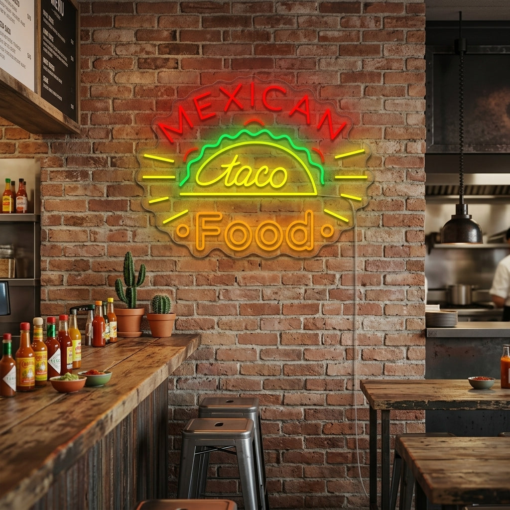 "Taco Mexican Food" Neonskylt
