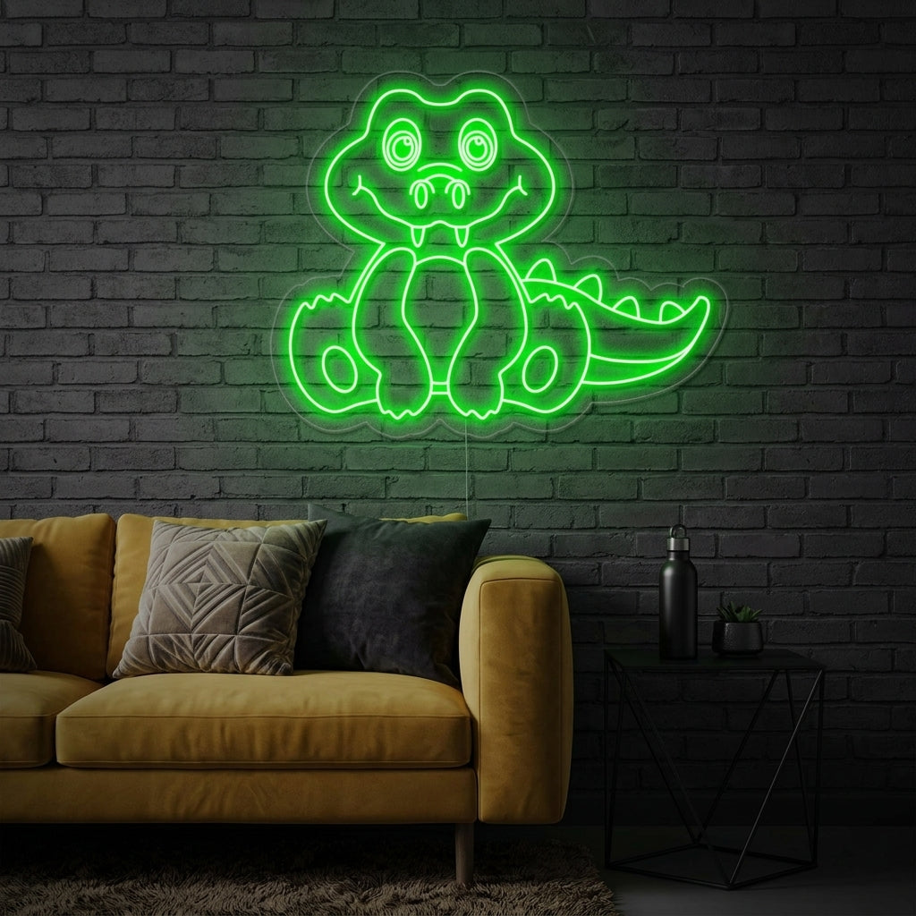 "Alligator" Neonskylt