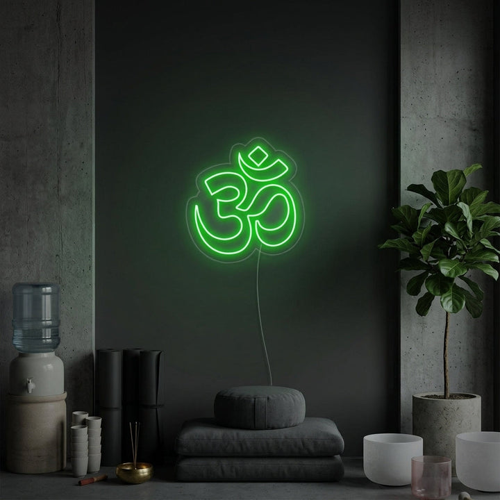 "Om Yoga, Yogadekor, Yogaväggkonst" Neonskylt
