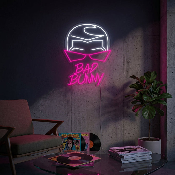 "Bad Bunny Sångare Och Rappare" Neonskylt