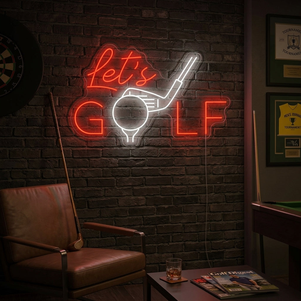 "Let's Golf" Neonskylt