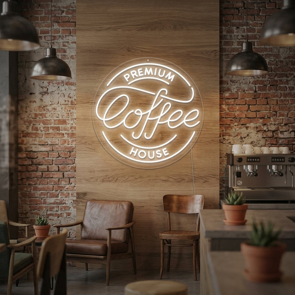 "Premium Coffee House" Neonskylt