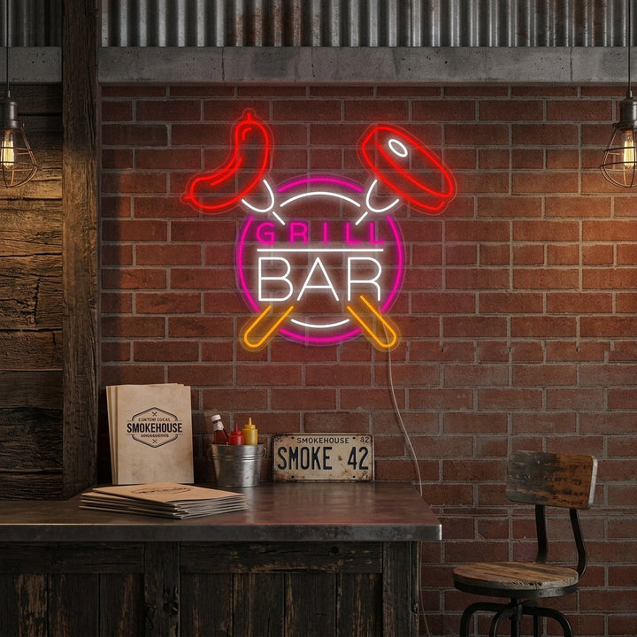 "Grill Bar" Neonskylt