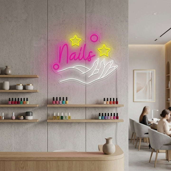 "Nagelsalong" Neonskylt
