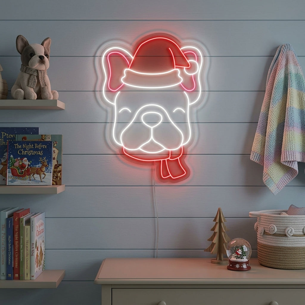 "Bulldogg, Christmas" Neonskylt