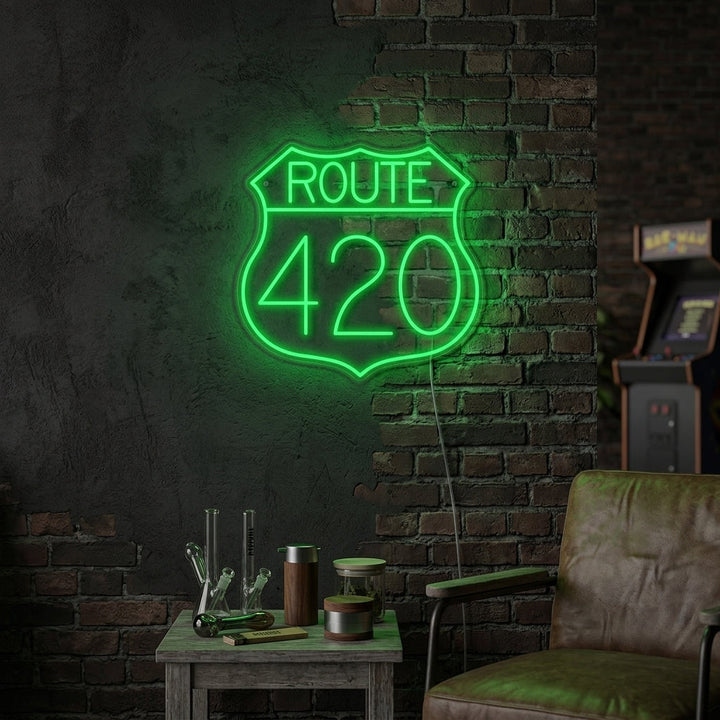 "Motorvägar Och Väg 420" Neonskylt