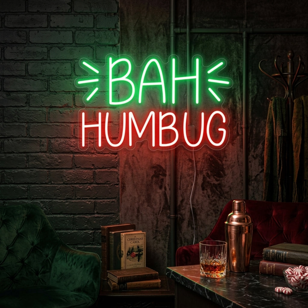 "Bah Humbug" Neonskylt