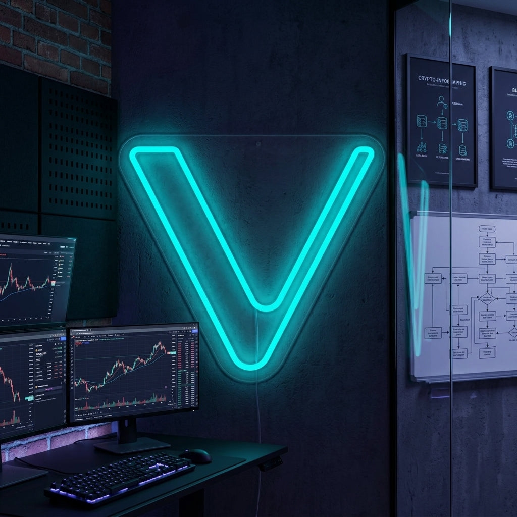 "Vet Vechain-Logotyp" Neonskylt