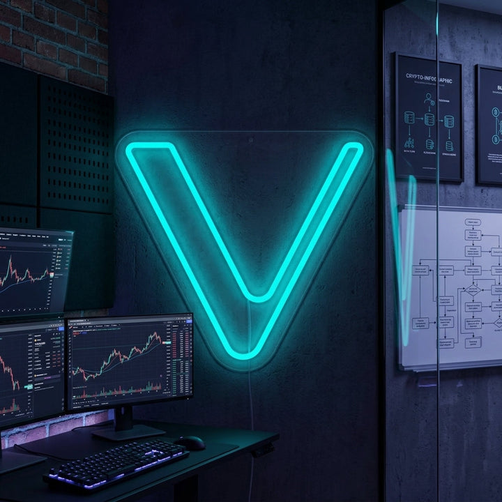 "Vet Vechain-Logotyp" Neonskylt
