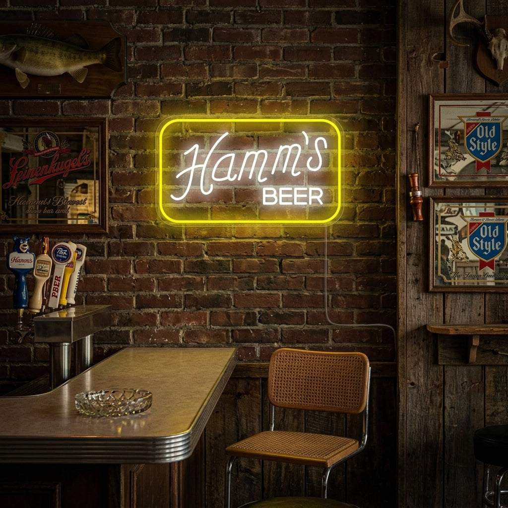 "Hamms Ölbar" Neonskylt