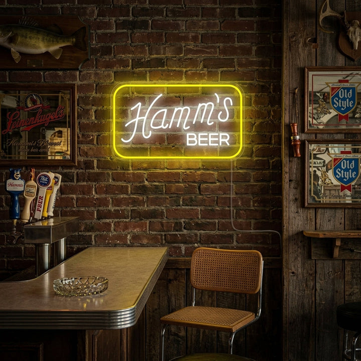 "Hamms Ölbar" Neonskylt