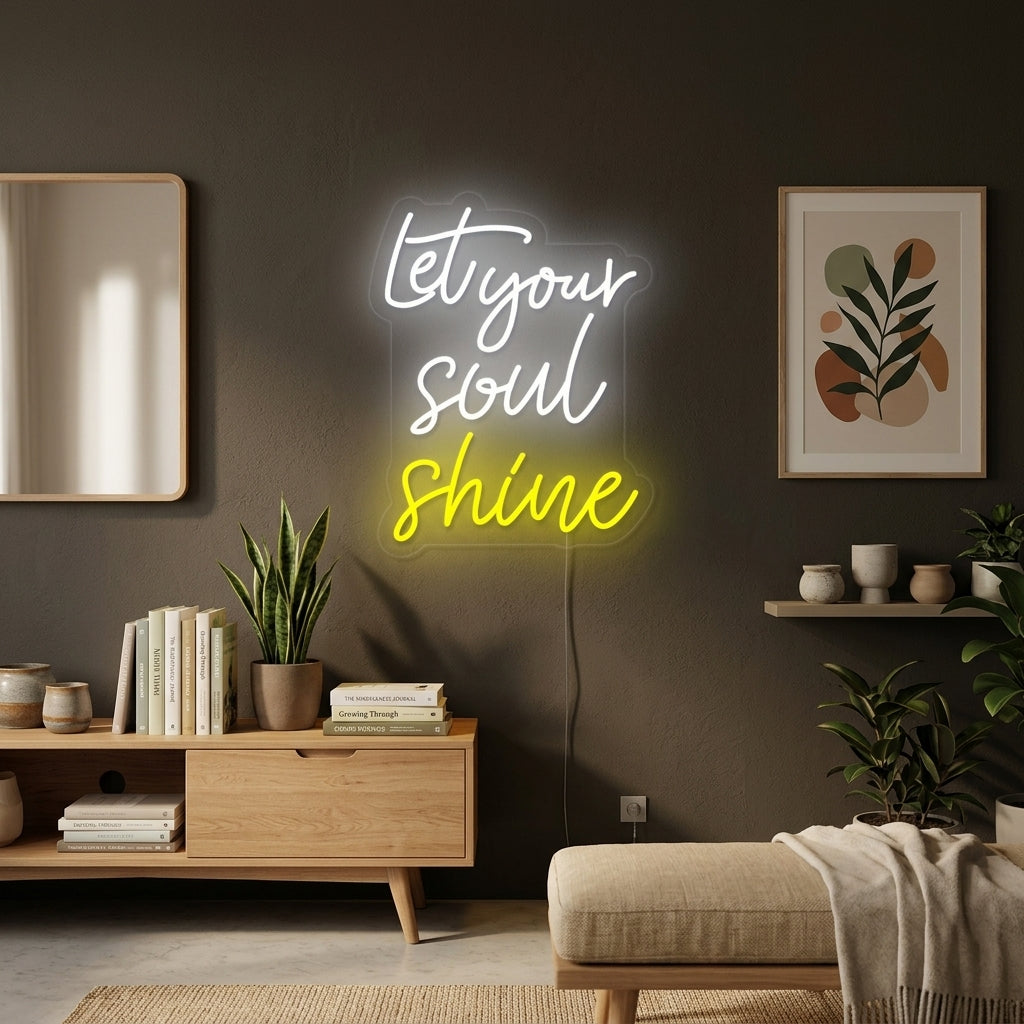 "Let Your Soul Shine" Neonskylt
