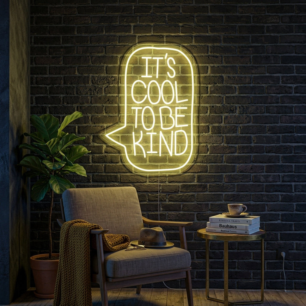 "Its Cool To Be Kind" Neonskylt