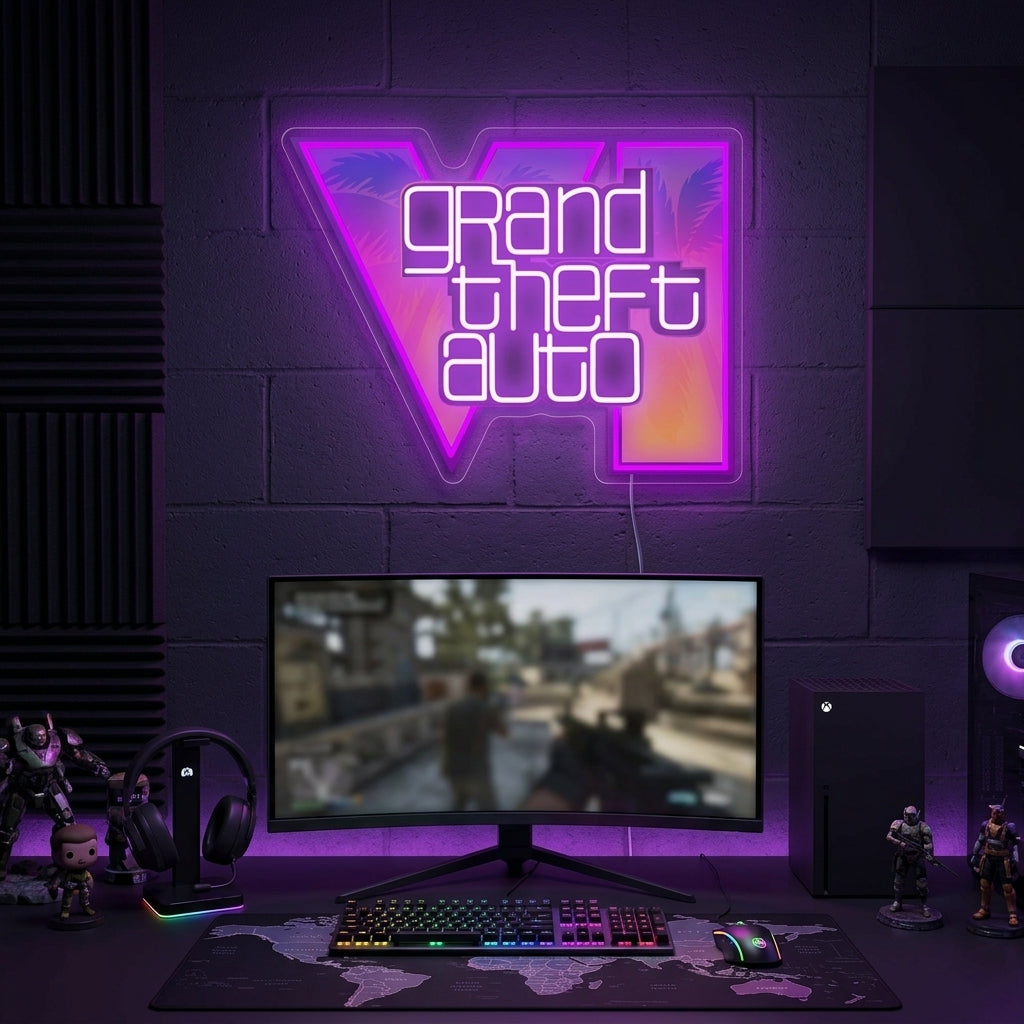"Grand Theft Auto" Neonskylt