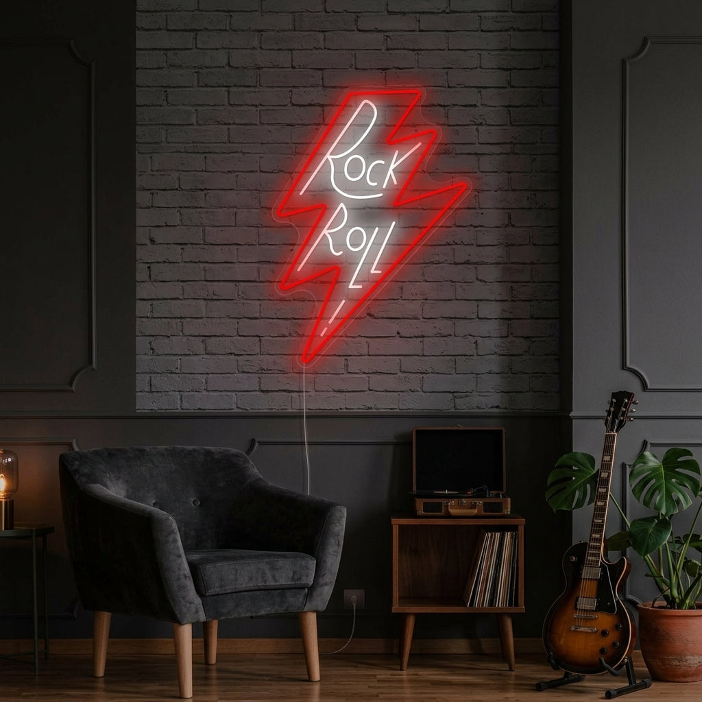 "Rock Roll" Neonskylt