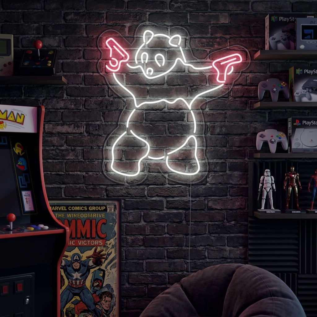 "Panda, Vapen" Neonskylt