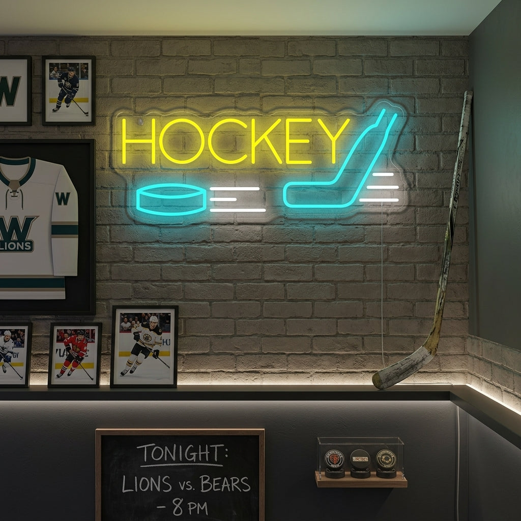 "Hockey" Neonskylt