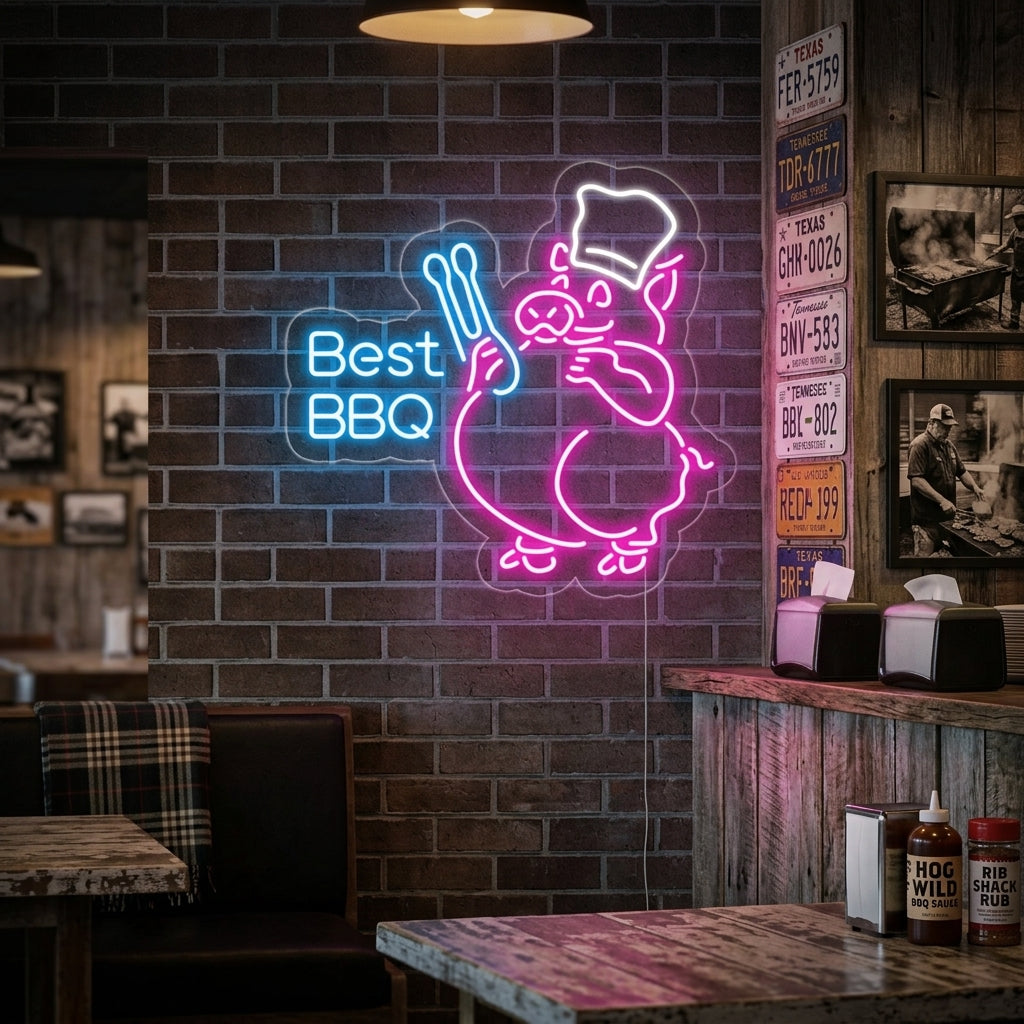 "Best BBQ" Neonskylt