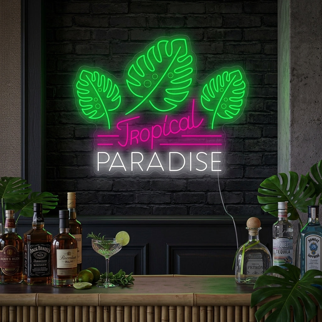 "Tropical Paradise" Neonskylt