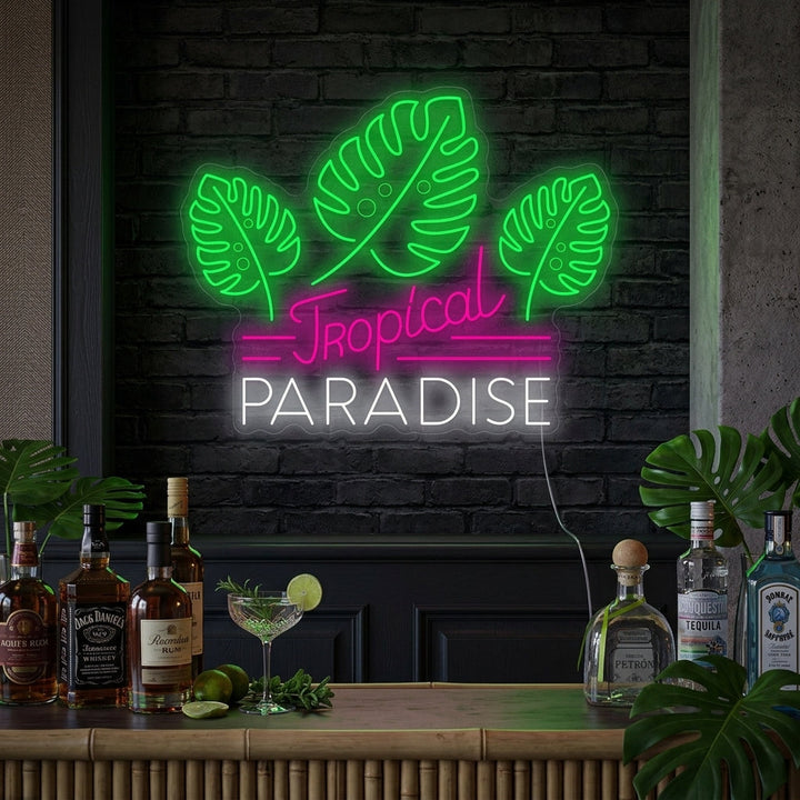 "Tropical Paradise" Neonskylt