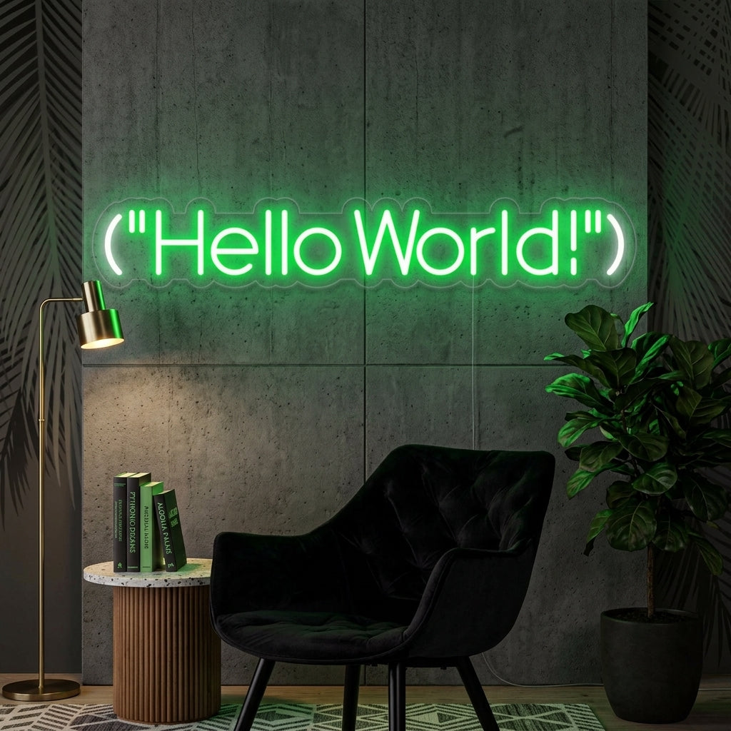 "Hello World" Neonskylt