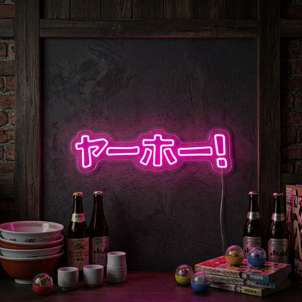 "JAPANESE KATAKANA YAHOO" Neonskylt