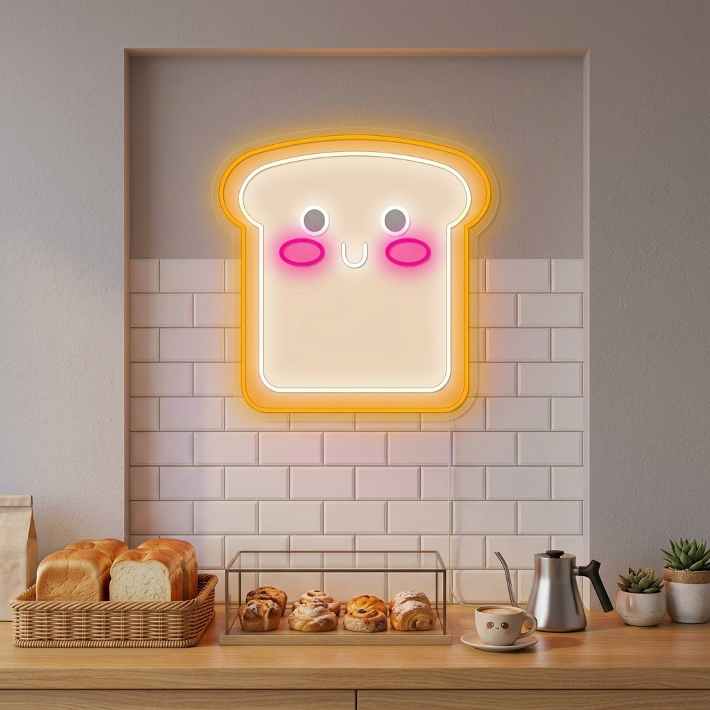"Kawaii Skivbröd" Neonskylt
